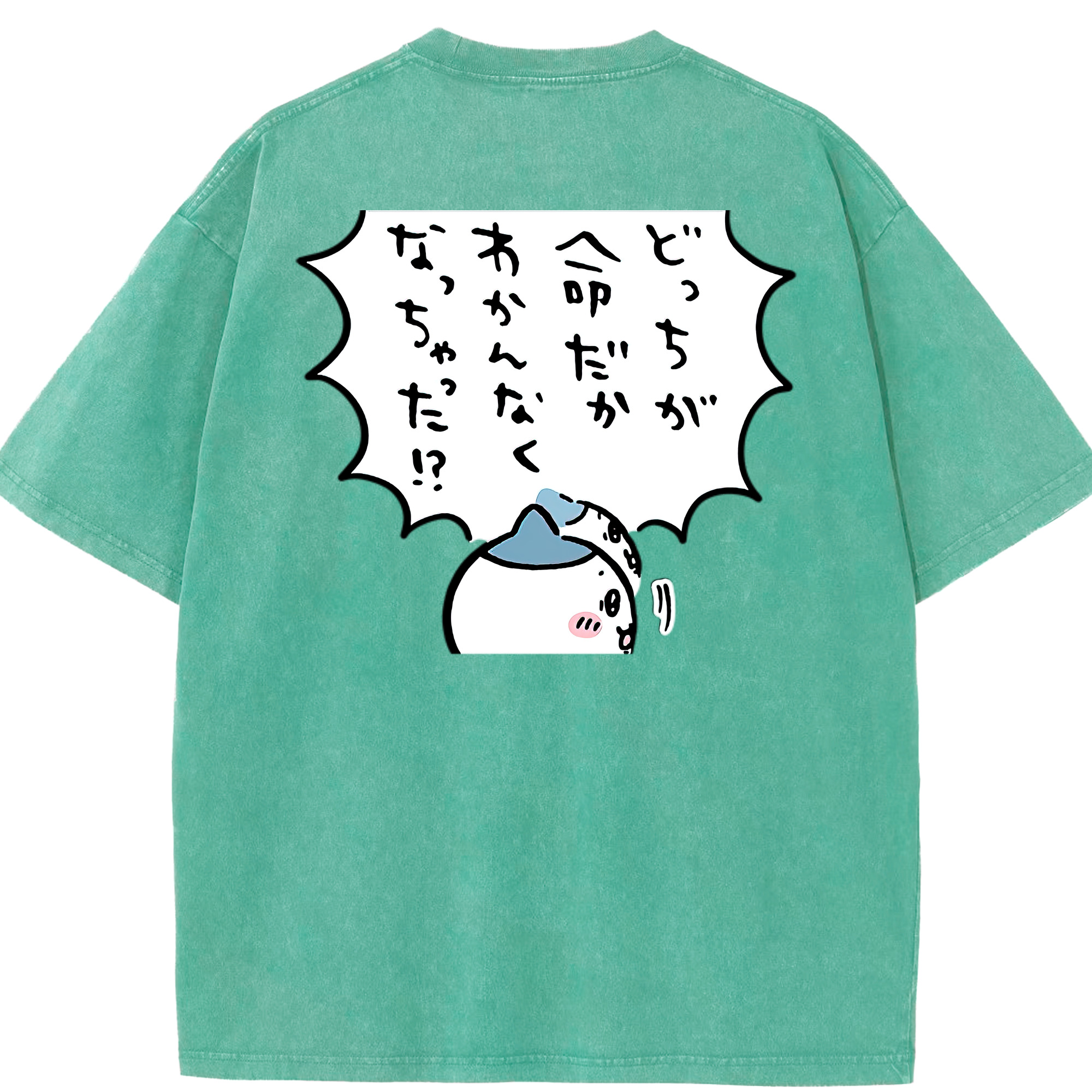 （画像用） ちいかわ ハチワレ Chii-kawa hachiware 綿100% ヴィンテージ風 半袖Tシャツ（背面プリント）